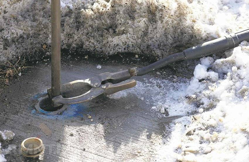 Разморозка трубы отвода воды септика в Луховицах